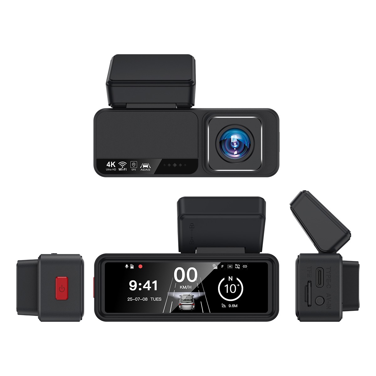 Dash Camera 4K Front &Rear Dash Cam Built-In WiFi & GPS App control Night Vision