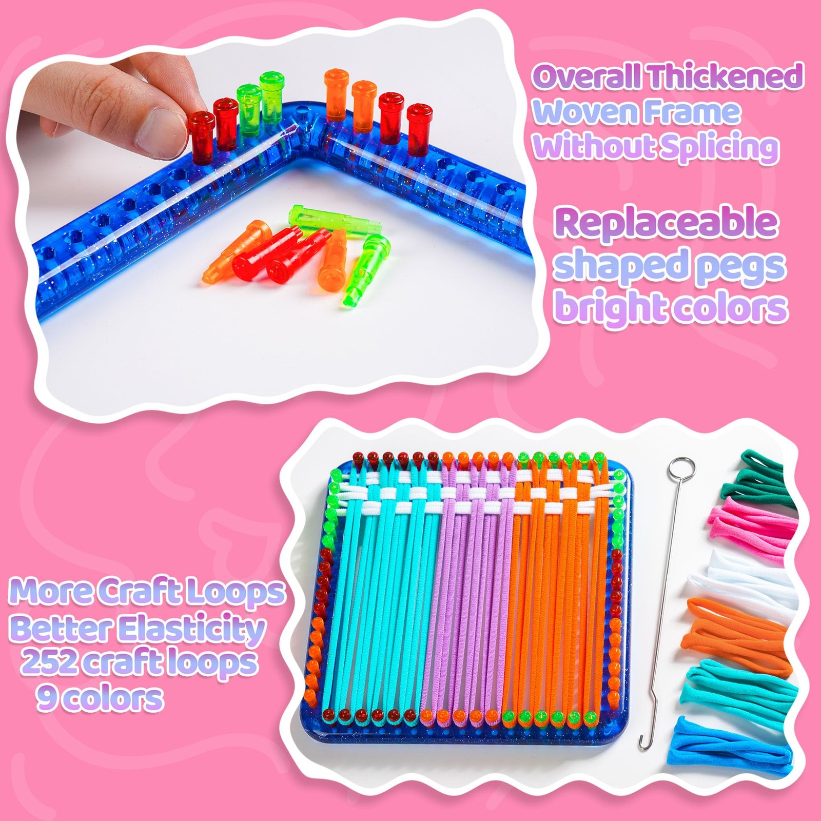 Weaving Loom Kit Toys for Kids and Adults, Potholder Loops DIY Arts and Craft...