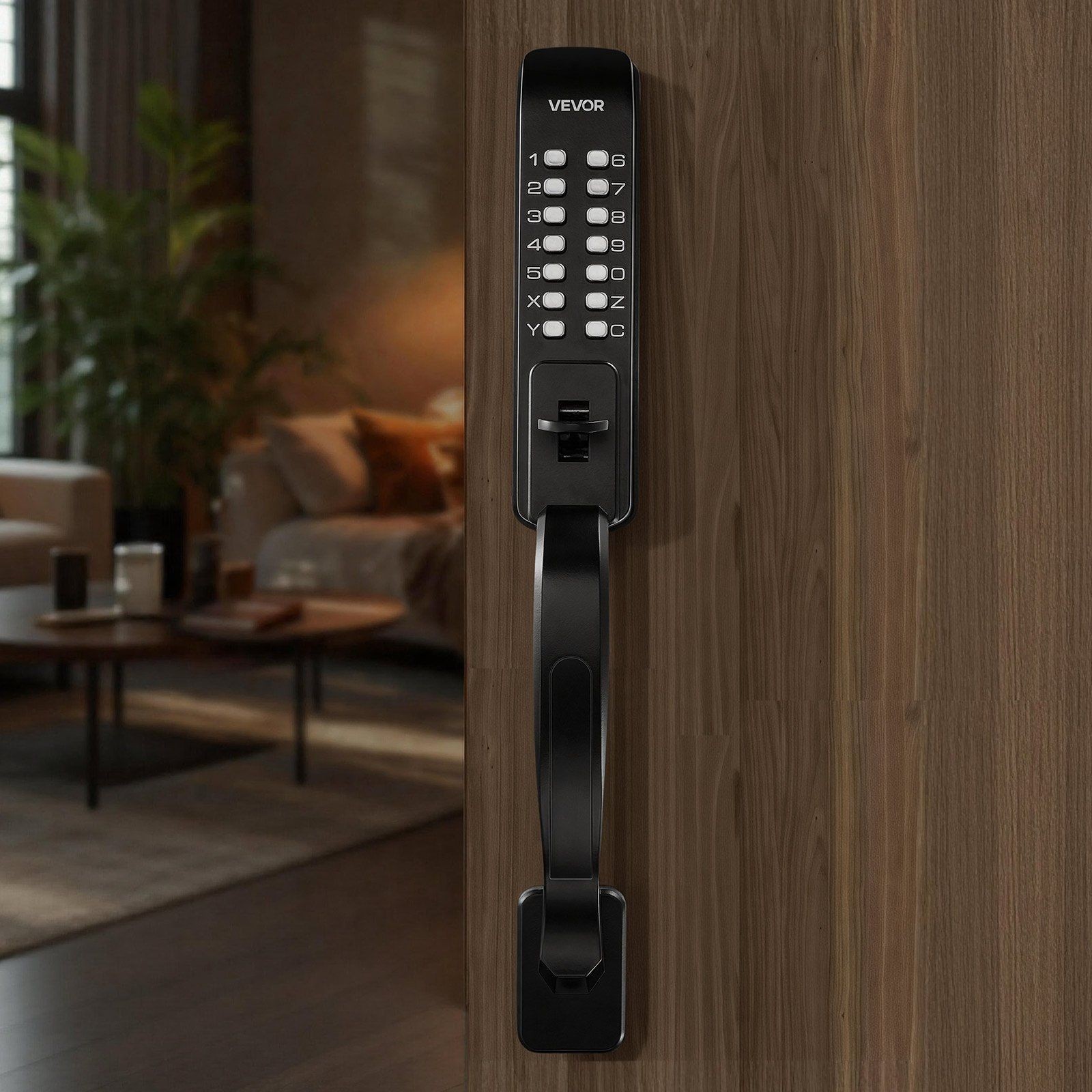 Aluminum Mechanical Keyless Lock, 4-7 Digit Code, Dual-Side Keypad, Auto-Lock
