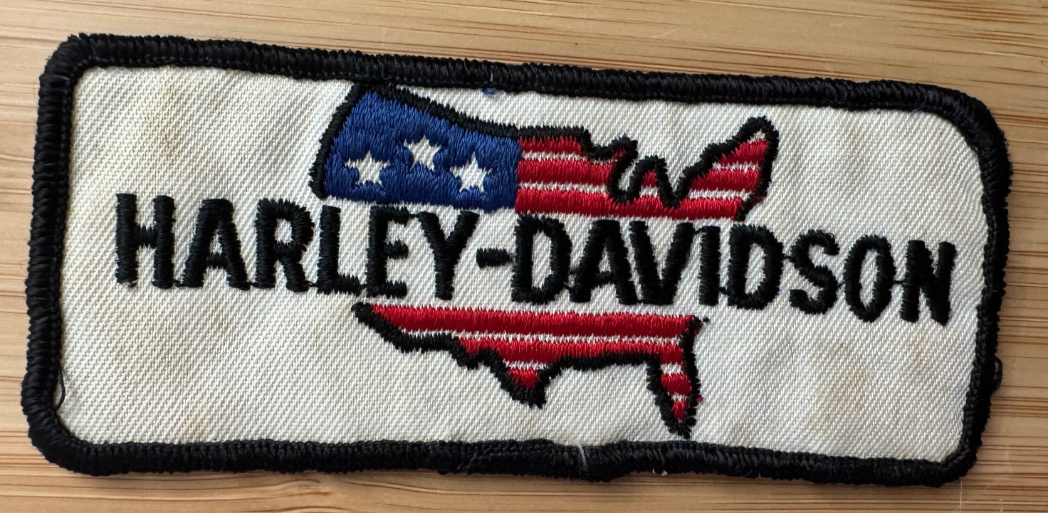 Harley-Davidson Jacket Vest Patch Vintage United States Red White Blue 4.5x2