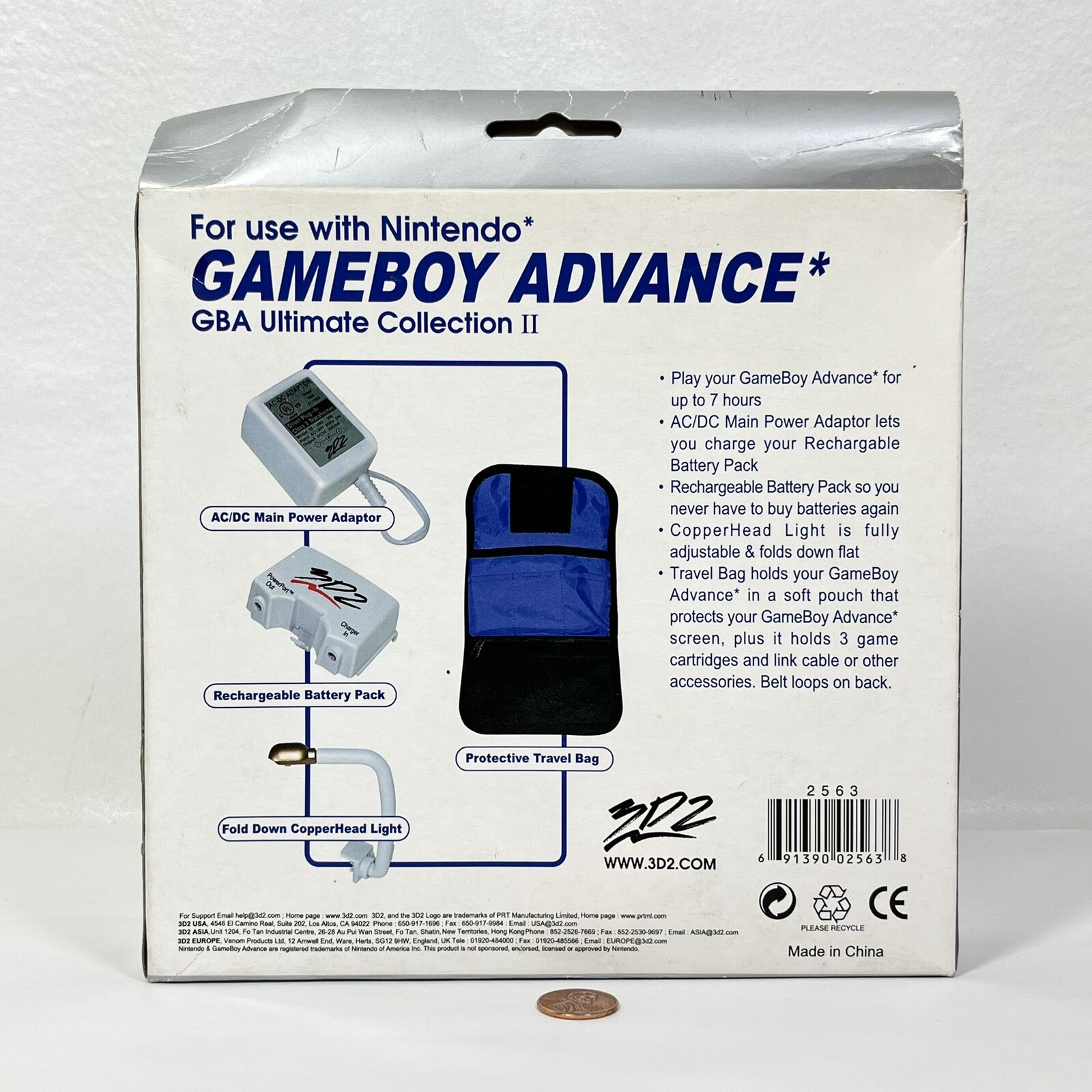 3D2 Nintendo Gameboy Advance GBA Ultimate Collection II Accessory Pack Bag Lamp