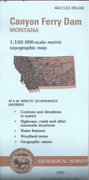 USGS 1:100,000 edition topographic map Canyon Ferry Dam Montana