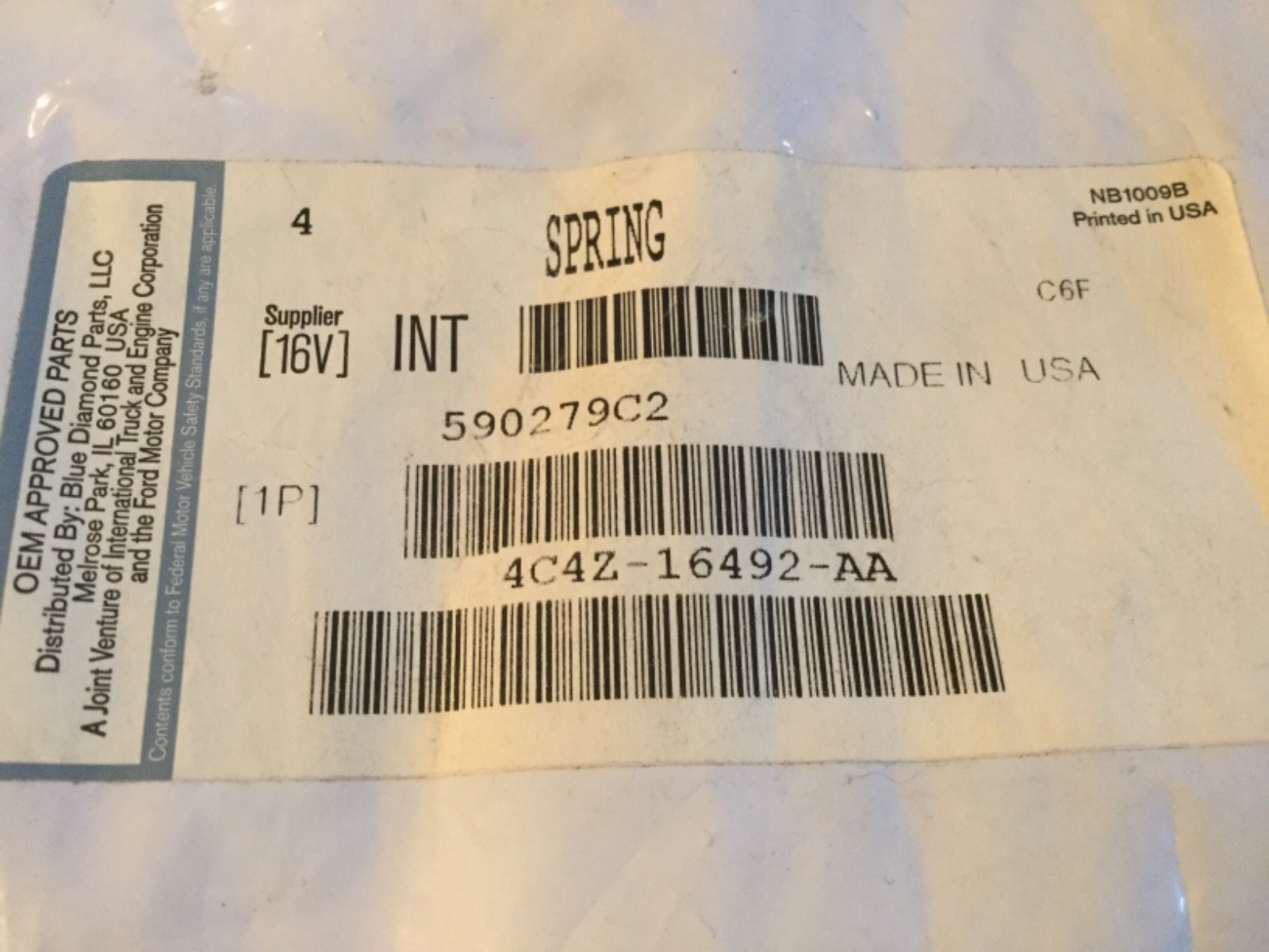 One Genuine International Hood Cable Spring 590279C2