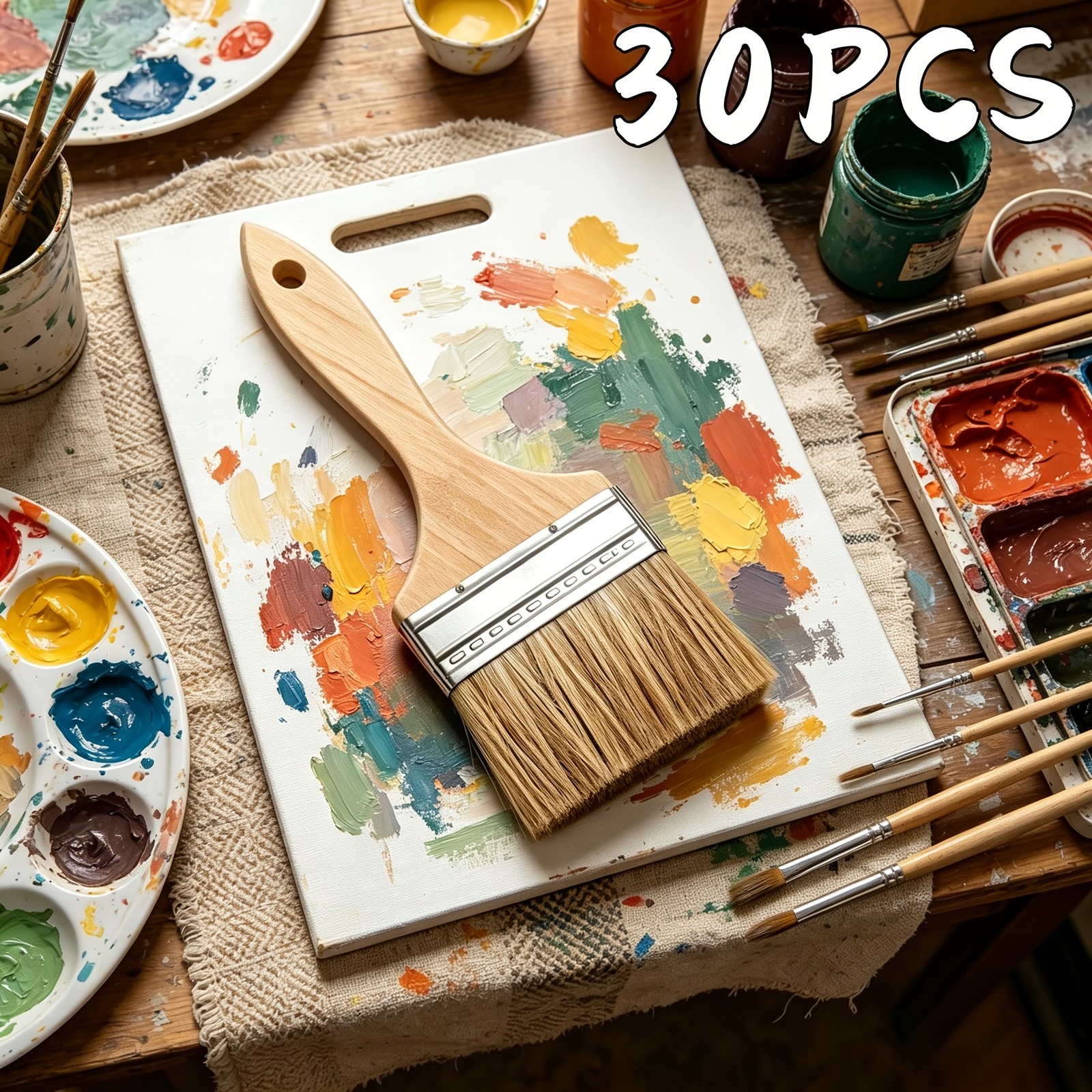 30pcs Chip Paint Brushes, Ideal for Household Use And Painting