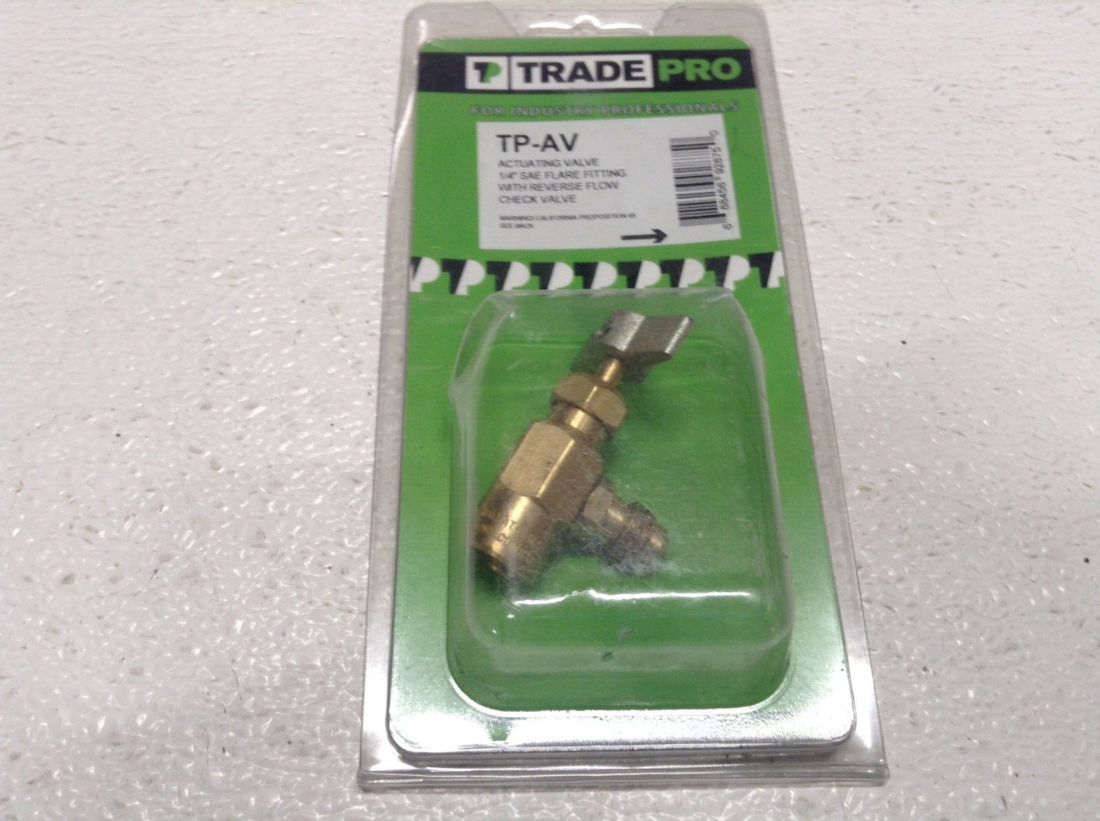 NEW Trade Pro TP-AV - Actuating Valve for Welding/Brazing 1/4 SAE Flare