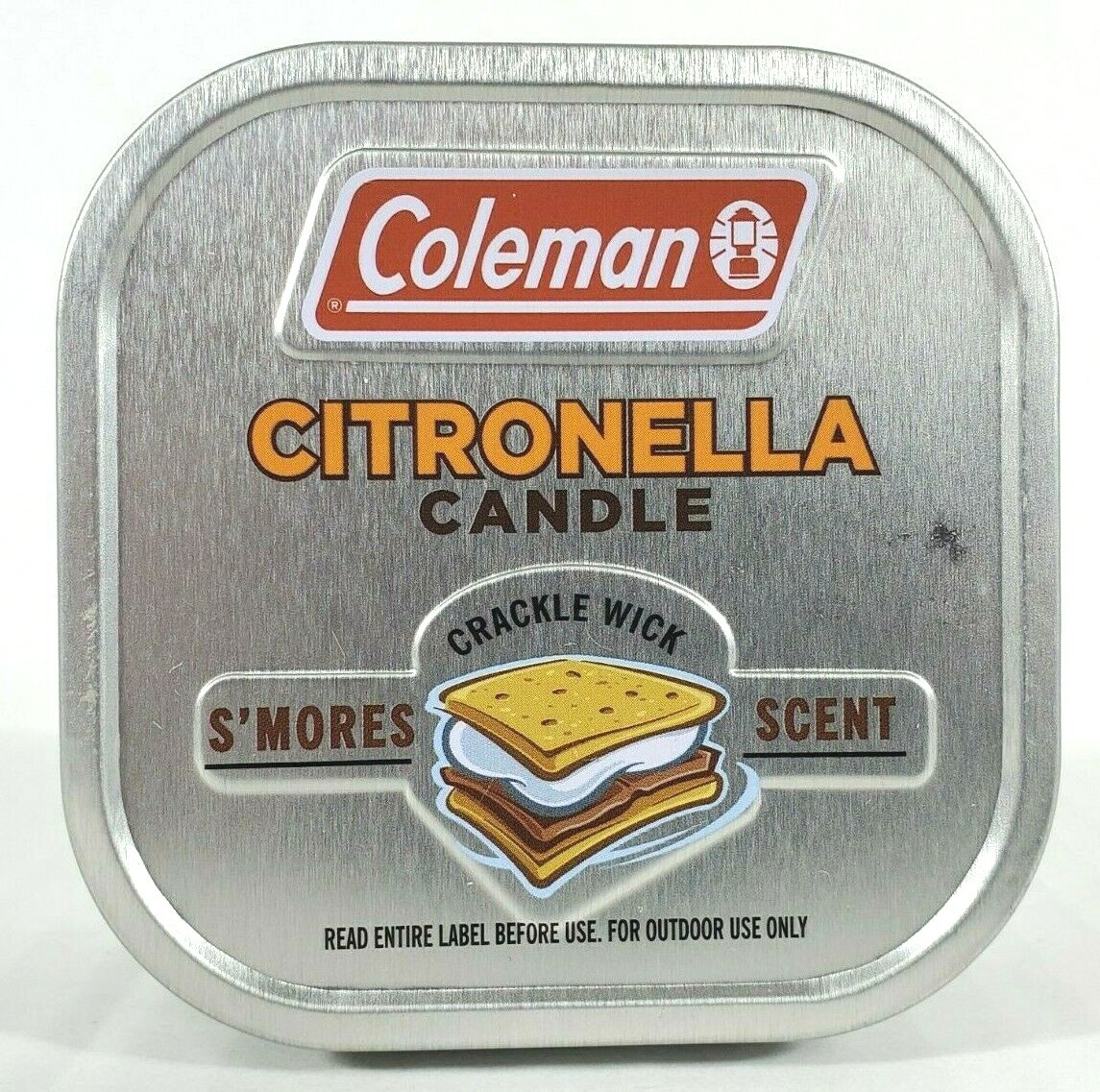 COLEMAN S'MORES SCENT CITRONELLA CRACKLE WOOD WICK CANDLE SMORES NEW