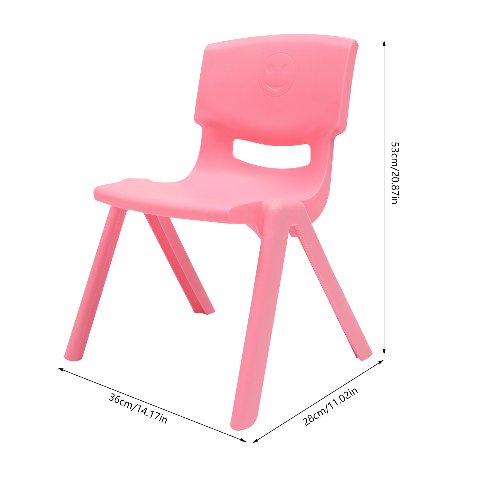 6PCS Kids Stackable Chairs, 11in Height, 220lb Capacity, for Classroom Daycare