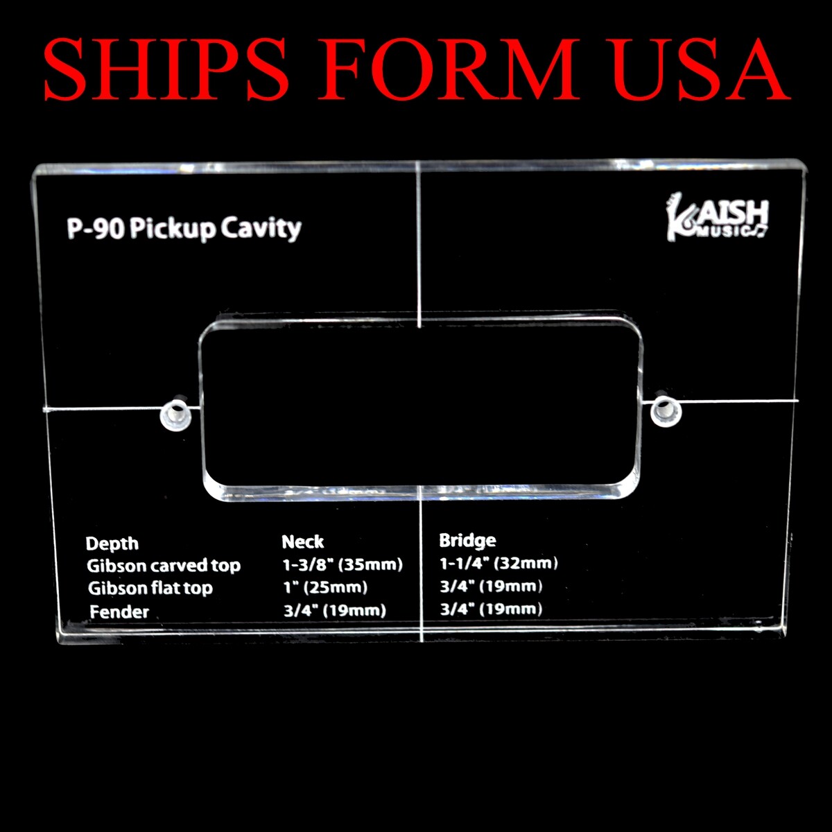 Quality Acrylic Pickup Routing Template Pickup Template for P90 Pickup Body Rout