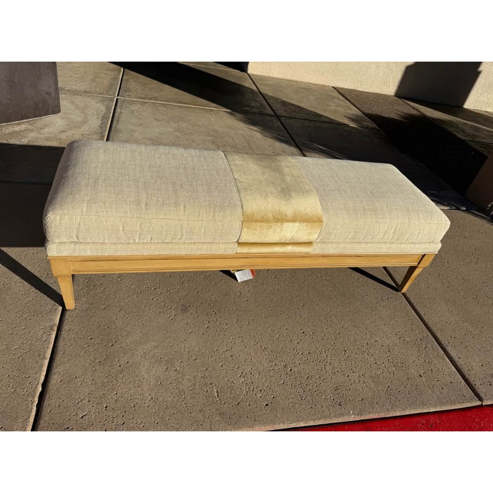 Custom ordered upholstered bench