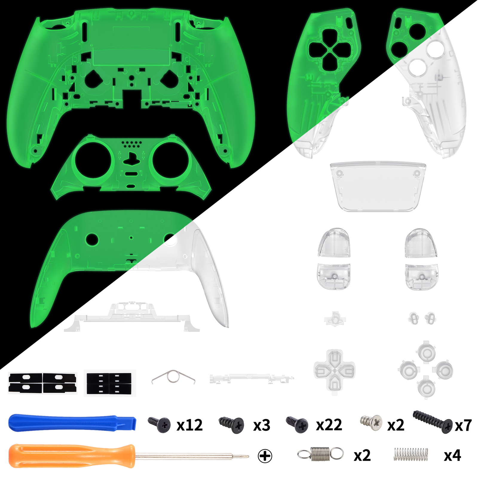 eXtremeRate Replacement Full Set Shell Buttons Touchpad For ps5 Edge Controller