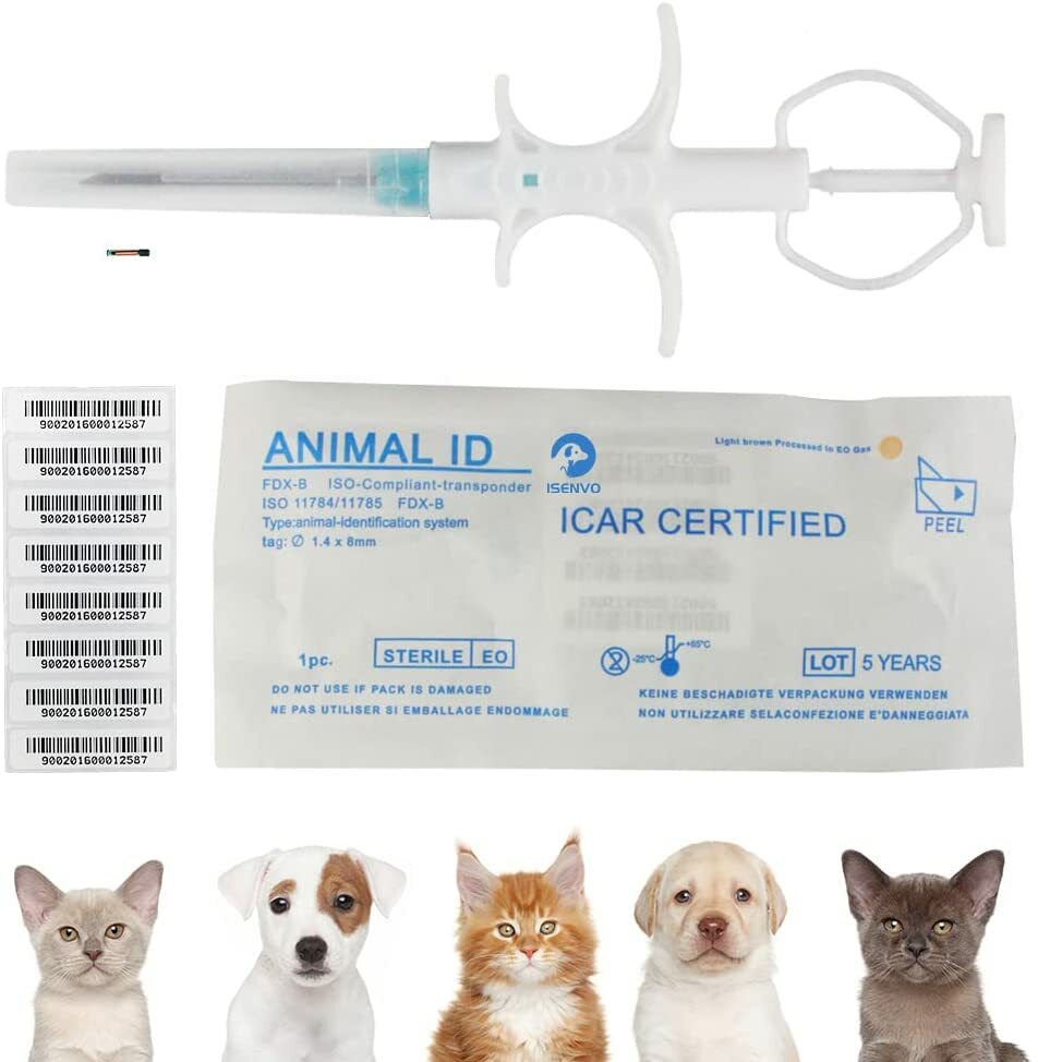 20/100pcs ID Mini Microchips Pet Dog Cat Animal Identification 134kHz ISO FDX-B