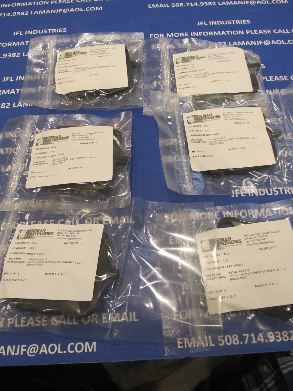 1.5" ITT (Newman) EPDM Diaphragm, Class VI, NIT-40-RX-E1-S New Unused Surplus
