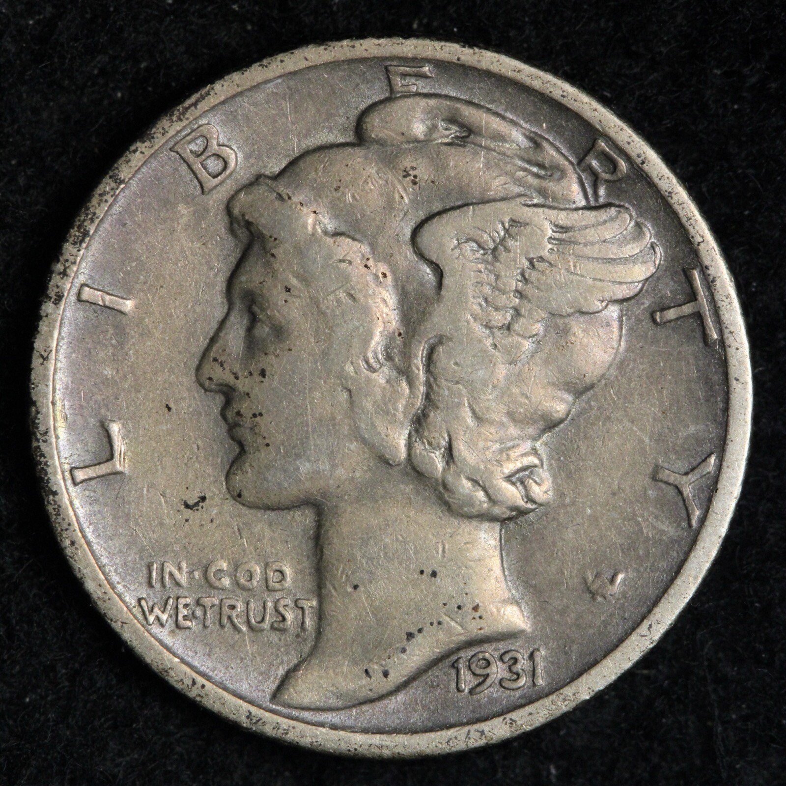 1931-S Mercury Silver Dime CHOICE XF E497 WCQ