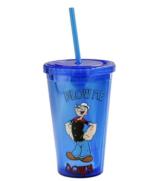 Popeye the Sailor Plastic 16 oz. Acrylic Travel Cup by Silver Buffalo