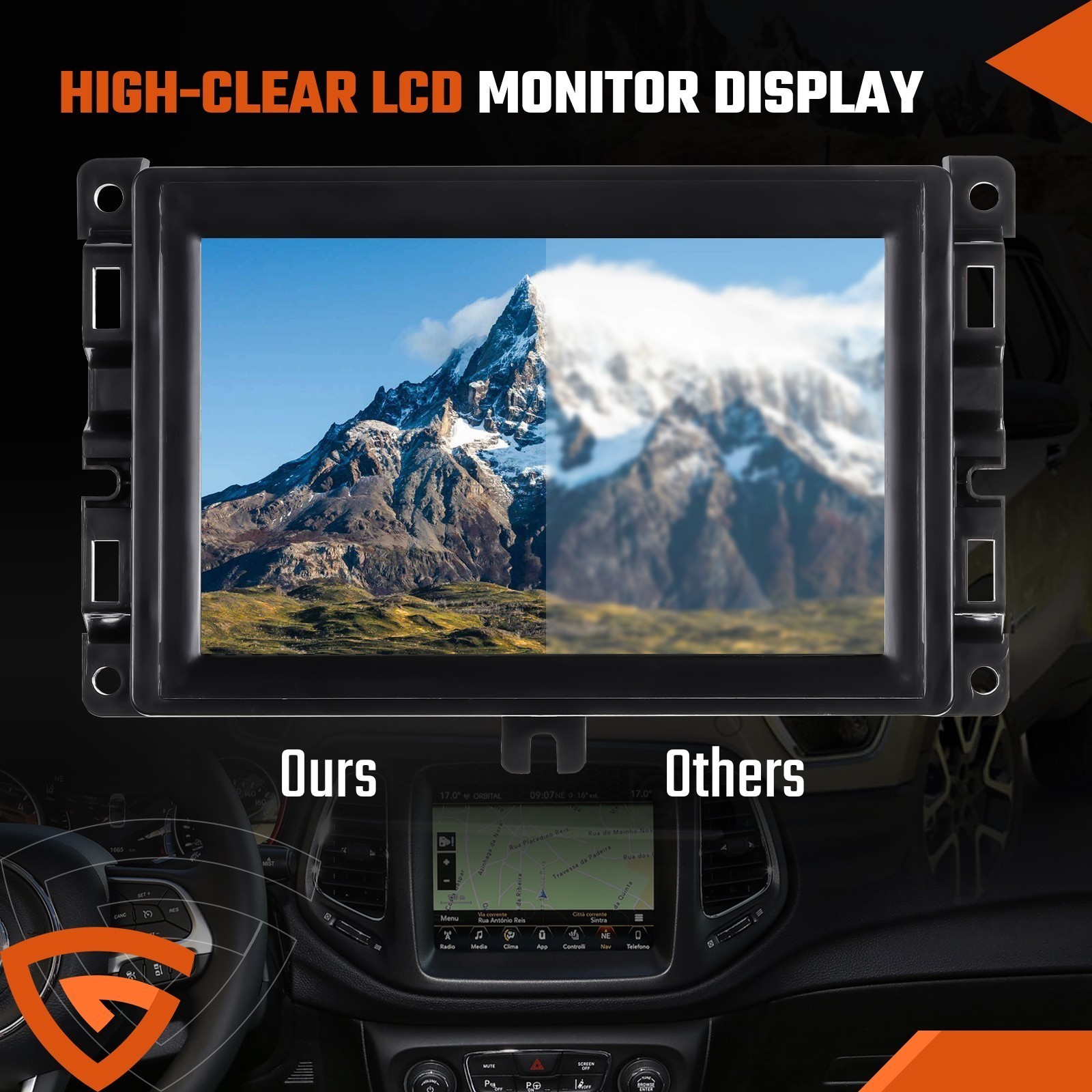 7" LCD Touch Screen w/ Frame For 2018-2020 Jeep Compass Radio Navigation Replace