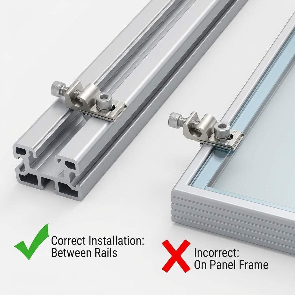 Grounding Lug 25 Pack – Aluminum Alloy Solar Rail Connector for Rooftop, Grou...