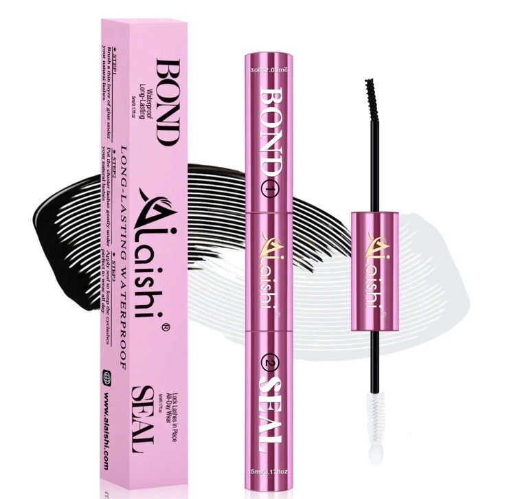 Allalshi Bond & Seal 2 in 1 Cluster Lash Glue Black, Waterproof, Long-Last