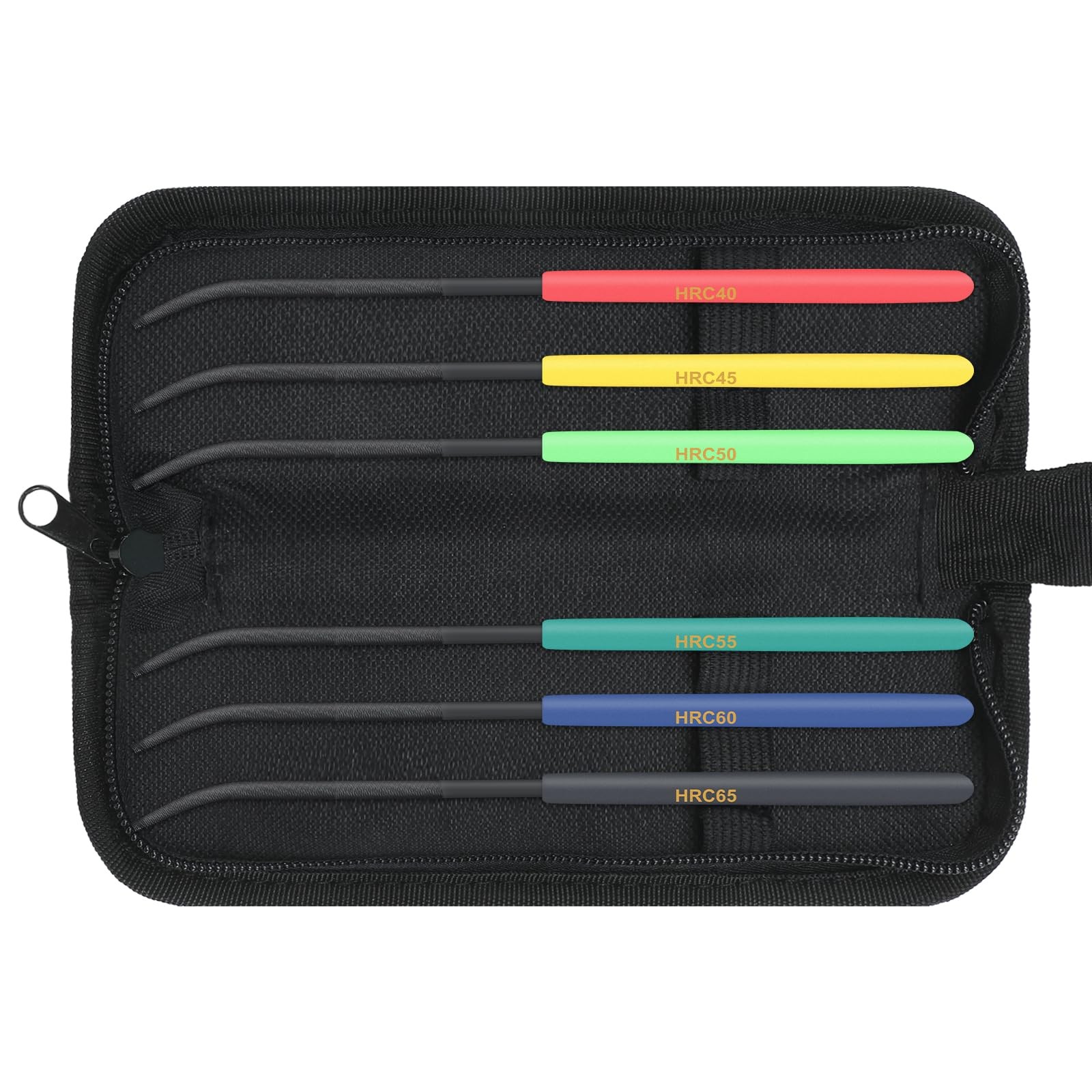 Leriton Set of 6 Hardness Tester Checker File 7.1 inch HRC40-HRC65 Colorful