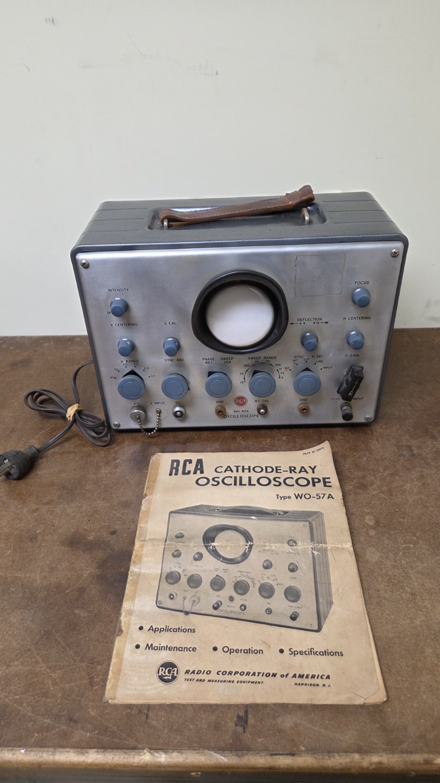 Vintage RCA Cathode-Ray Oscilloscope Model WO-57A, Not Tested Rare Antique