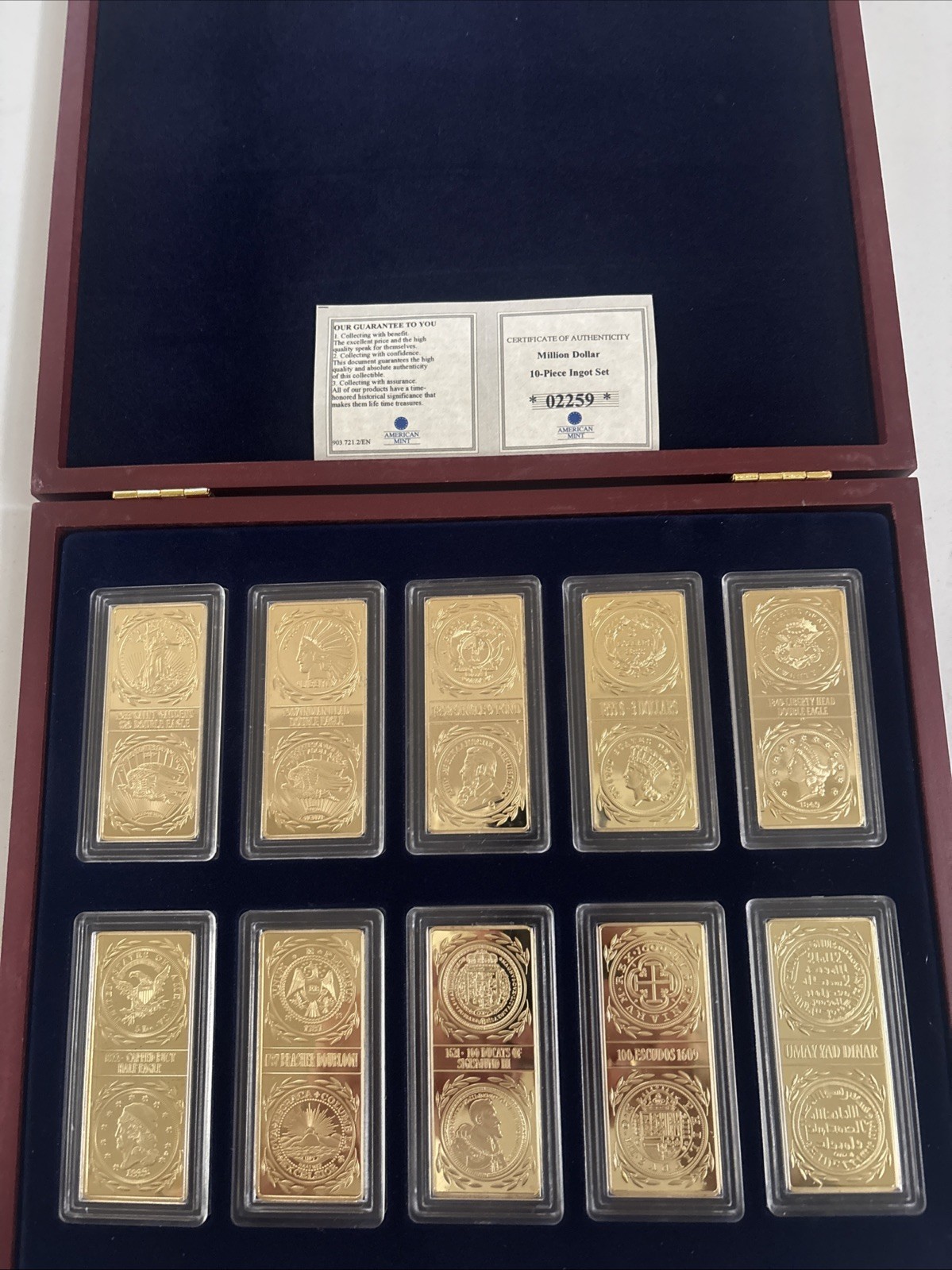 American Mint “Million Dollar 10-Piece Ingot Set