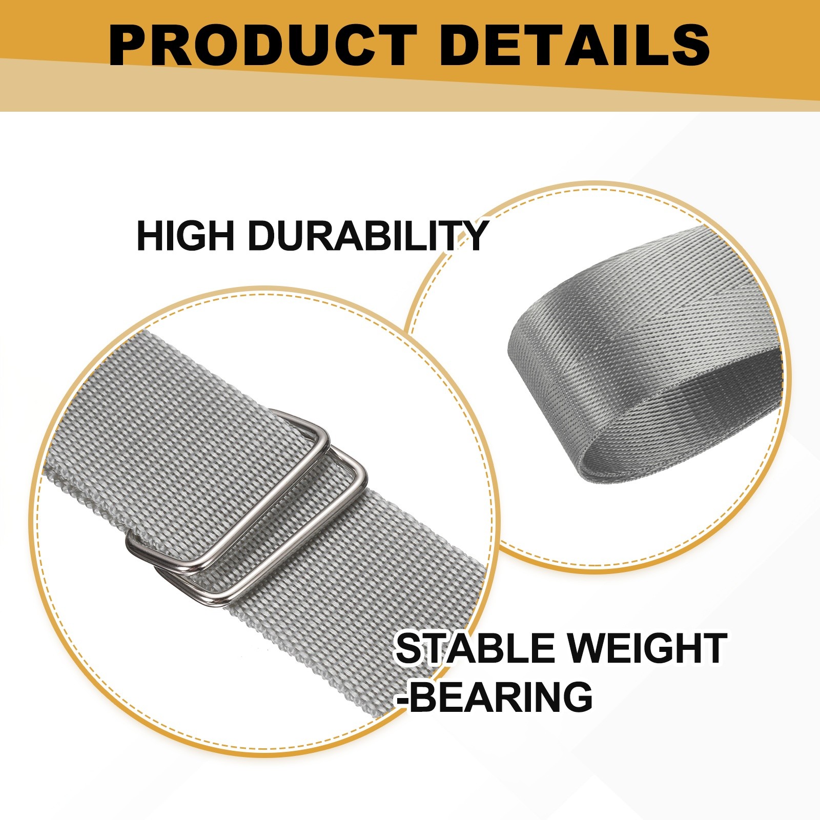 2Pcs Lift Up Storage Bed Belts, 30cm Nylon Pulling Belt for Mattress, Grey Blue