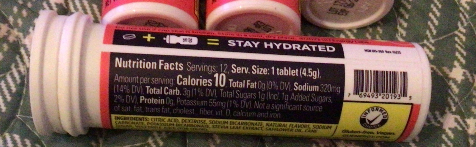 GU Energy Hydration Electrolyte Drink Tablets 4-Count Strawberry Lemonade 48