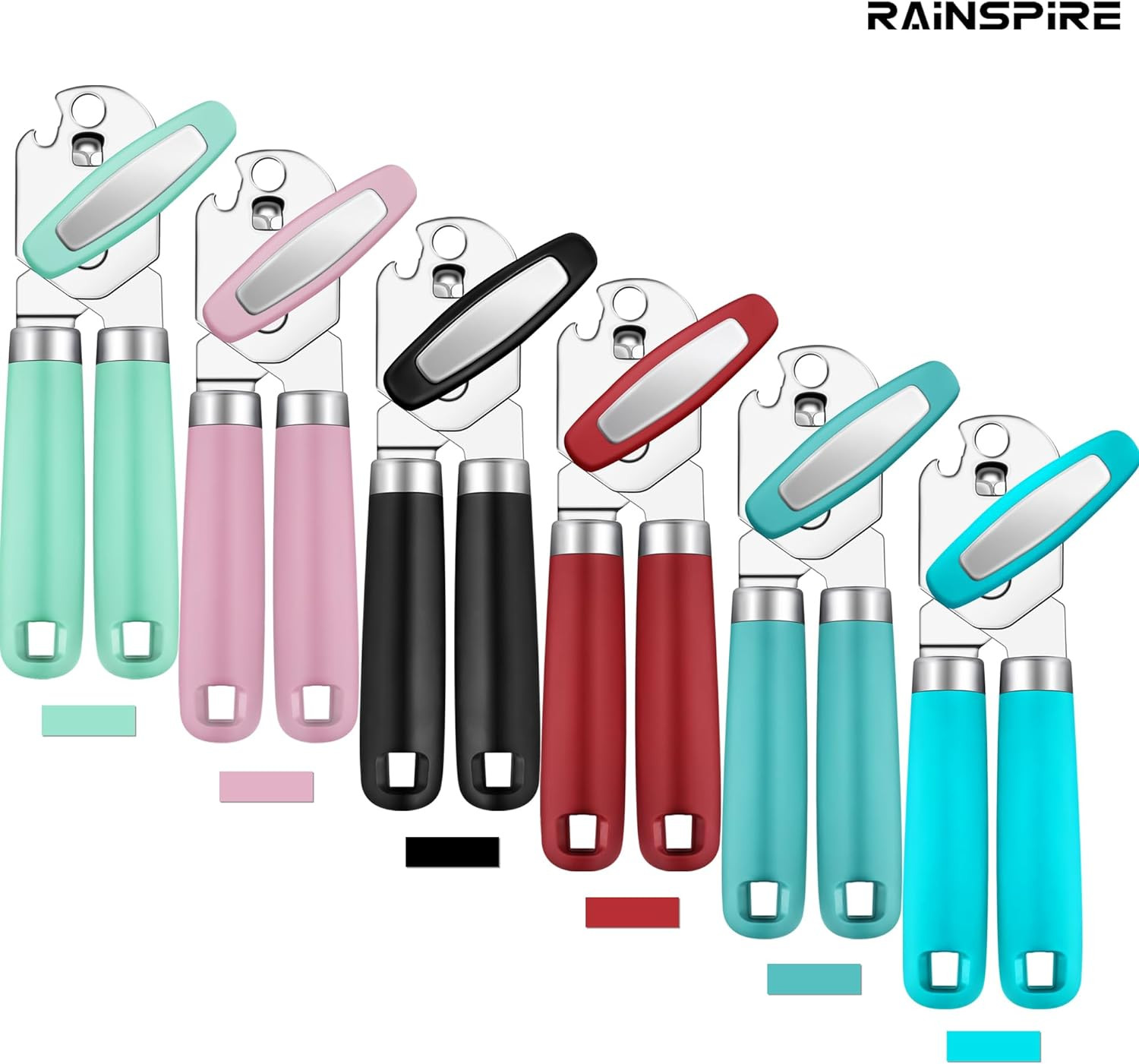 Abrelatas manual mejorado Rainspire con abrebotellas suave