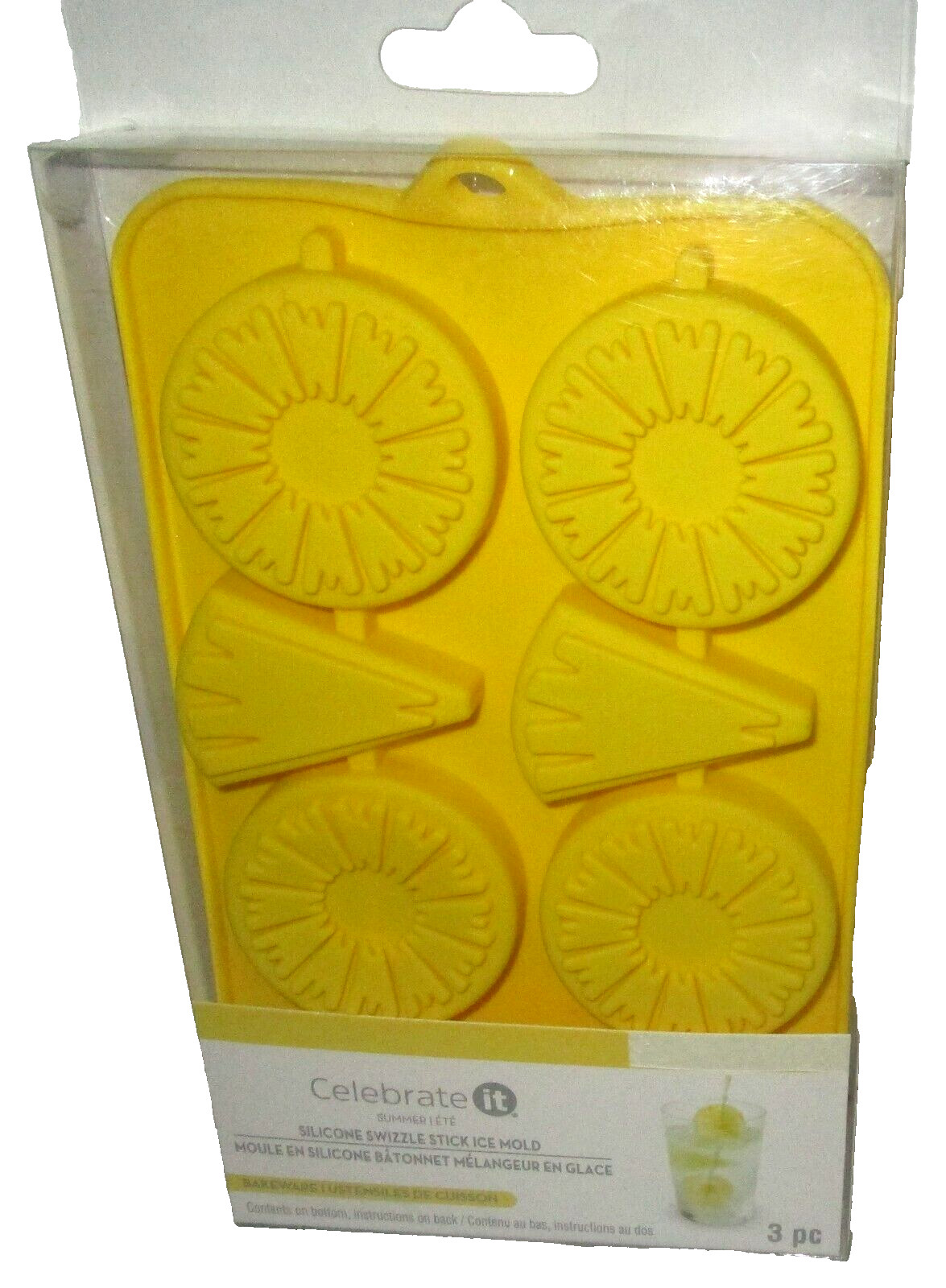 SILICONE SWIZZLE STICK ICE MOLD ~ LEMONS ~Silicone Mold and 2 Swizzle Sticks