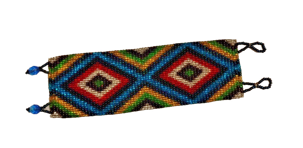 Indigenous handmade beaded 2" wide Bracelet