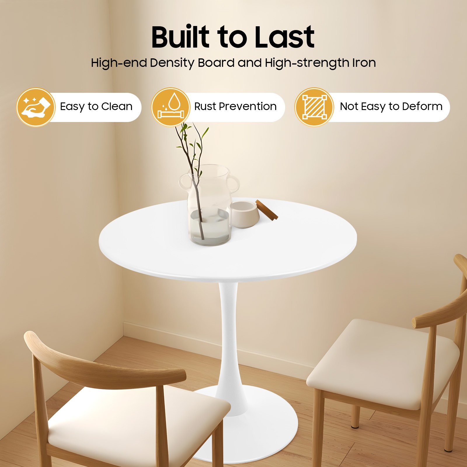 Kitchen Dining Table Round Table Small Waist Design Living Room Leisure Table US