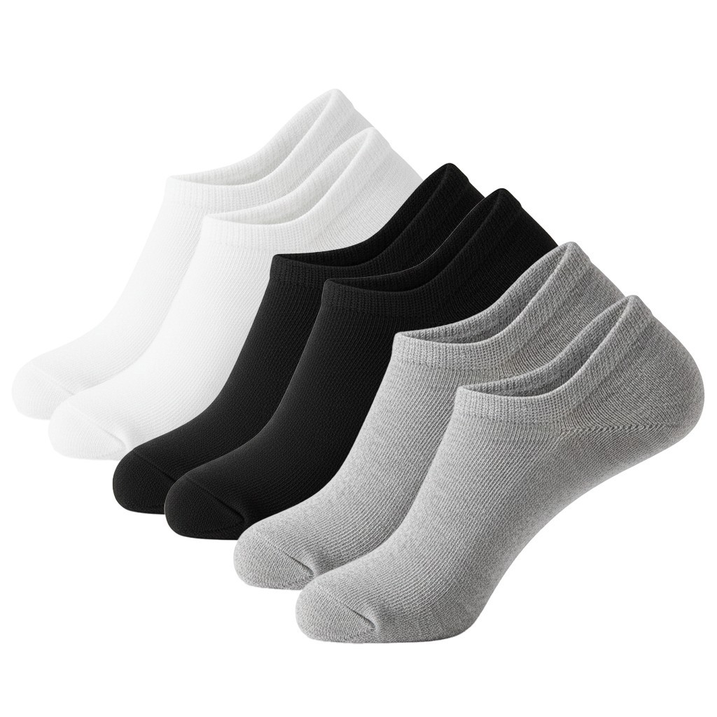 3-12 Pairs Men Invisible No Show Nonslip Loafer Low Cut Solid Cotton Socks 10-13