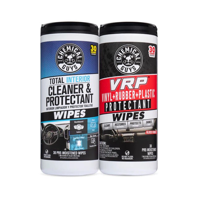 Chemical Guys - Total Interior Wipes & VRP Trim Protectant Wipes Bundle