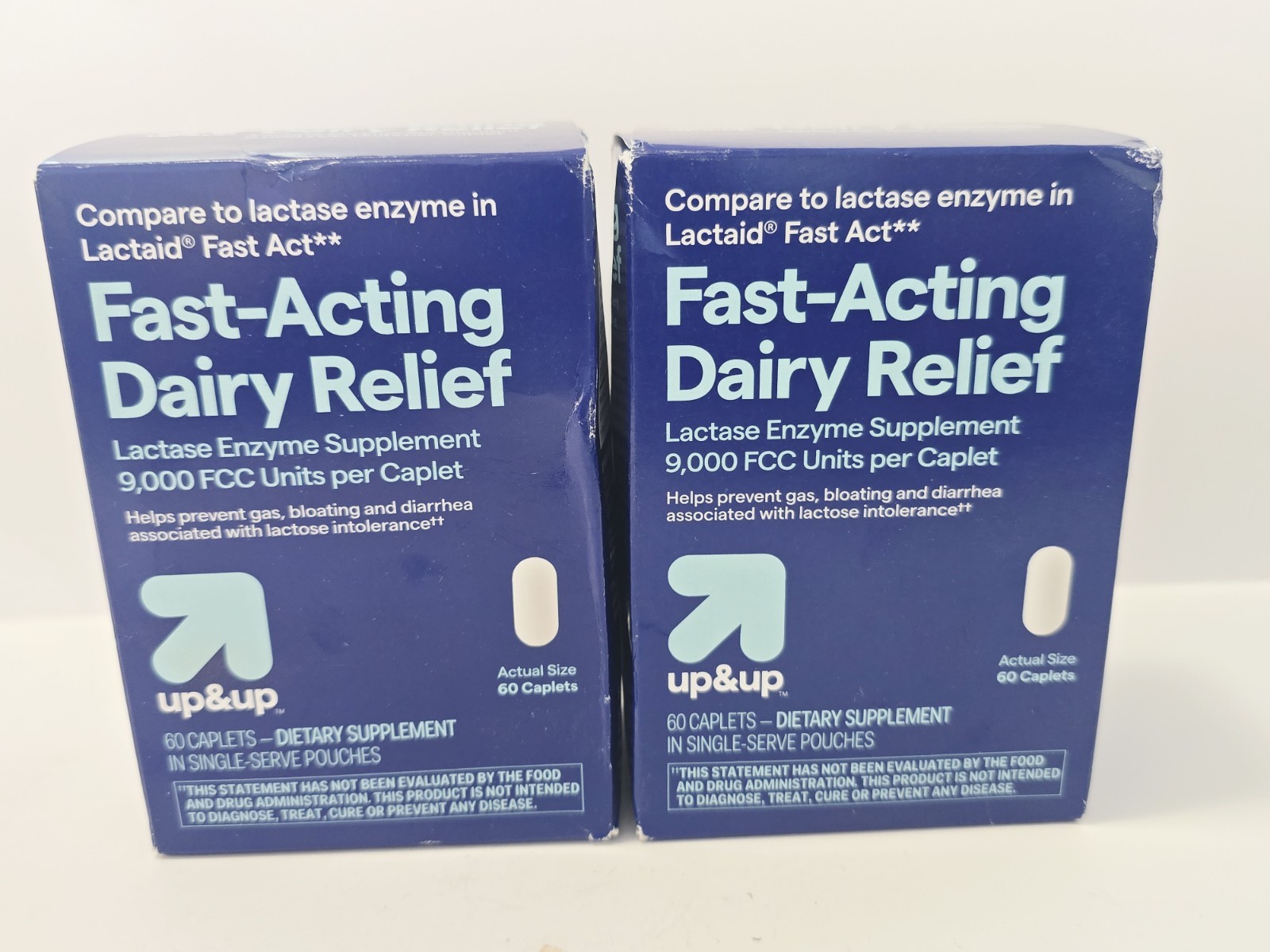 Up & Up Fast-Acting Dairy Relief 60 Caplets EXP 09/2026 Lot Of 2