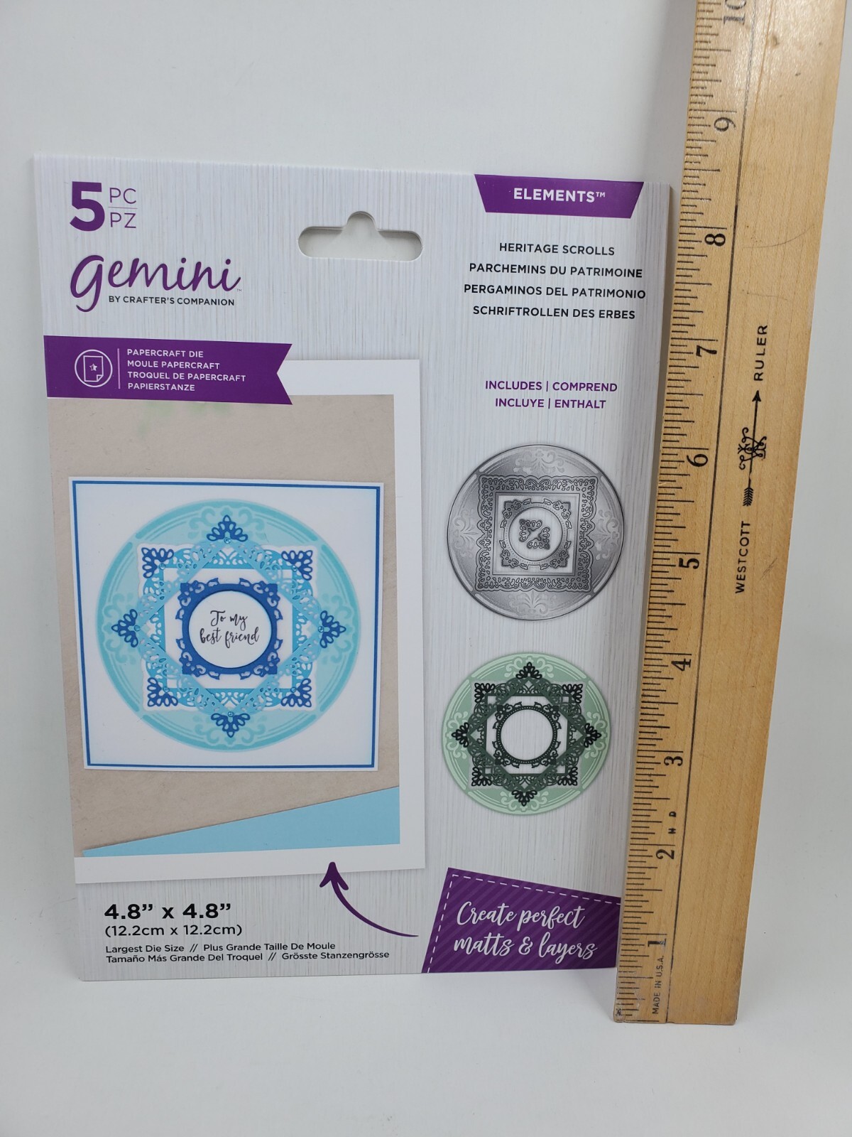 CC1 Crafter's Companion Heritage Scrolls Elements 5pc Heritage die set New