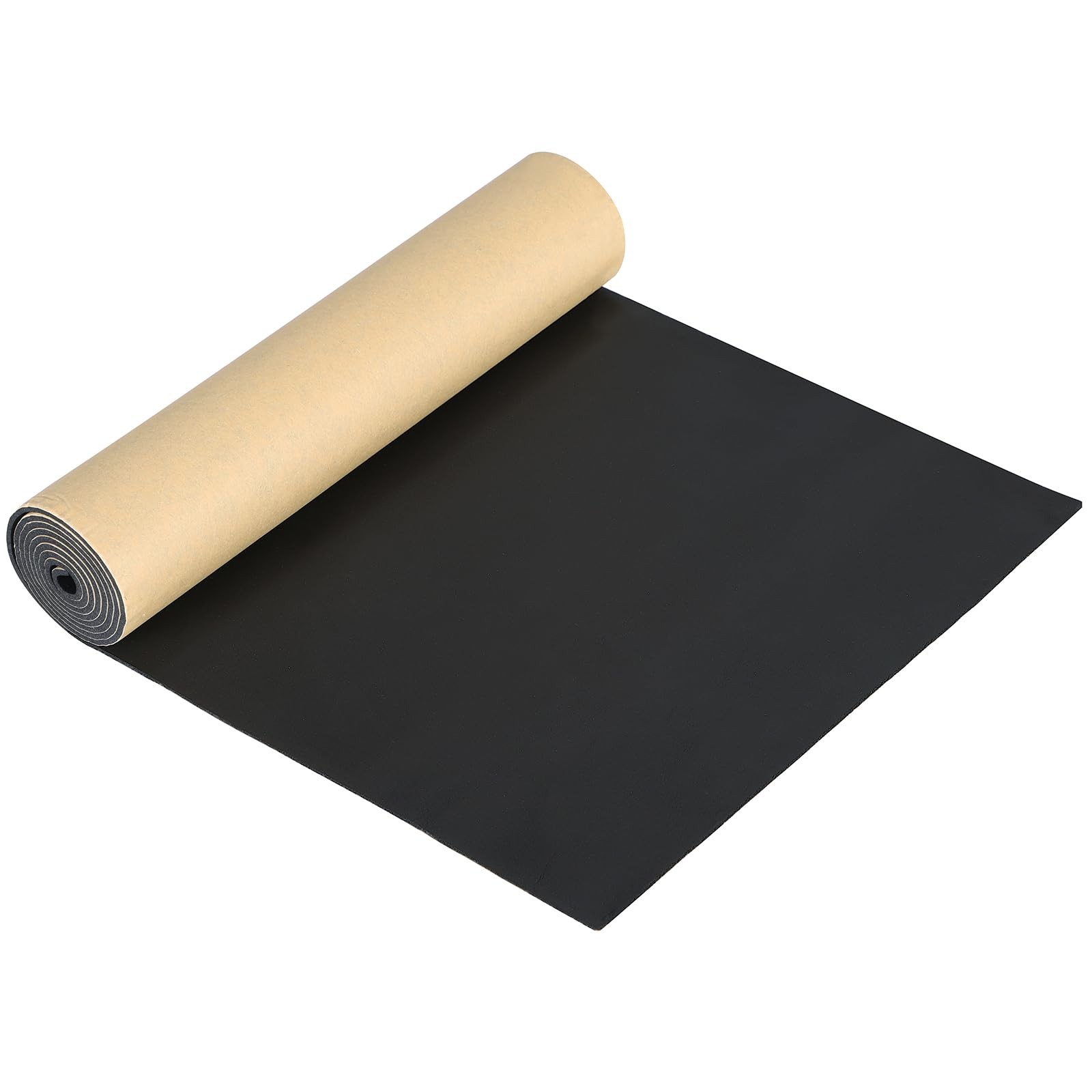 AMGSH Sponge Neoprene with Adhesive 1/8” Thick X 12” Wide X 54” Long, Black