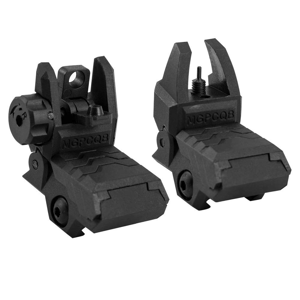 GVN Flip up Battle Iron Sights Front and Rear for Rail Black