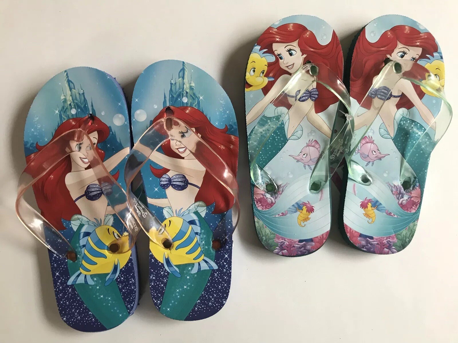 Flip Flops Beach Sandal Little Mermaid Ariel Girl Toddler Child Sizes 5 to 3 NEW