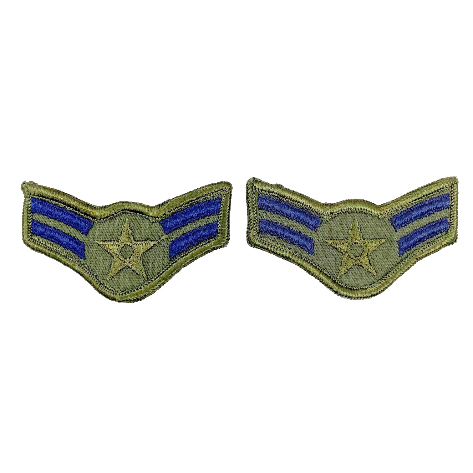 U.S. Air Force USAF Female Airman First Class 3" Subdued Rank Chevrons Patches