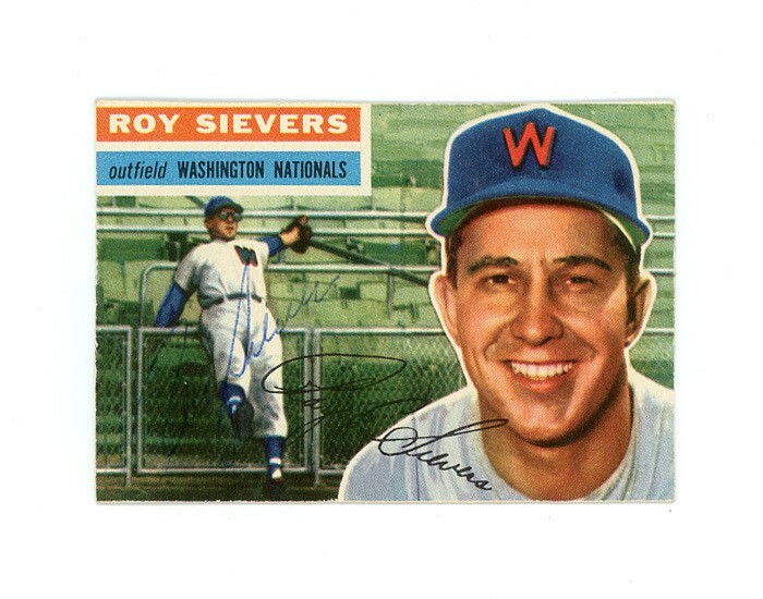 ROY SIEVERS signed 1956 TOPPS baseball card #75 NATIONALS