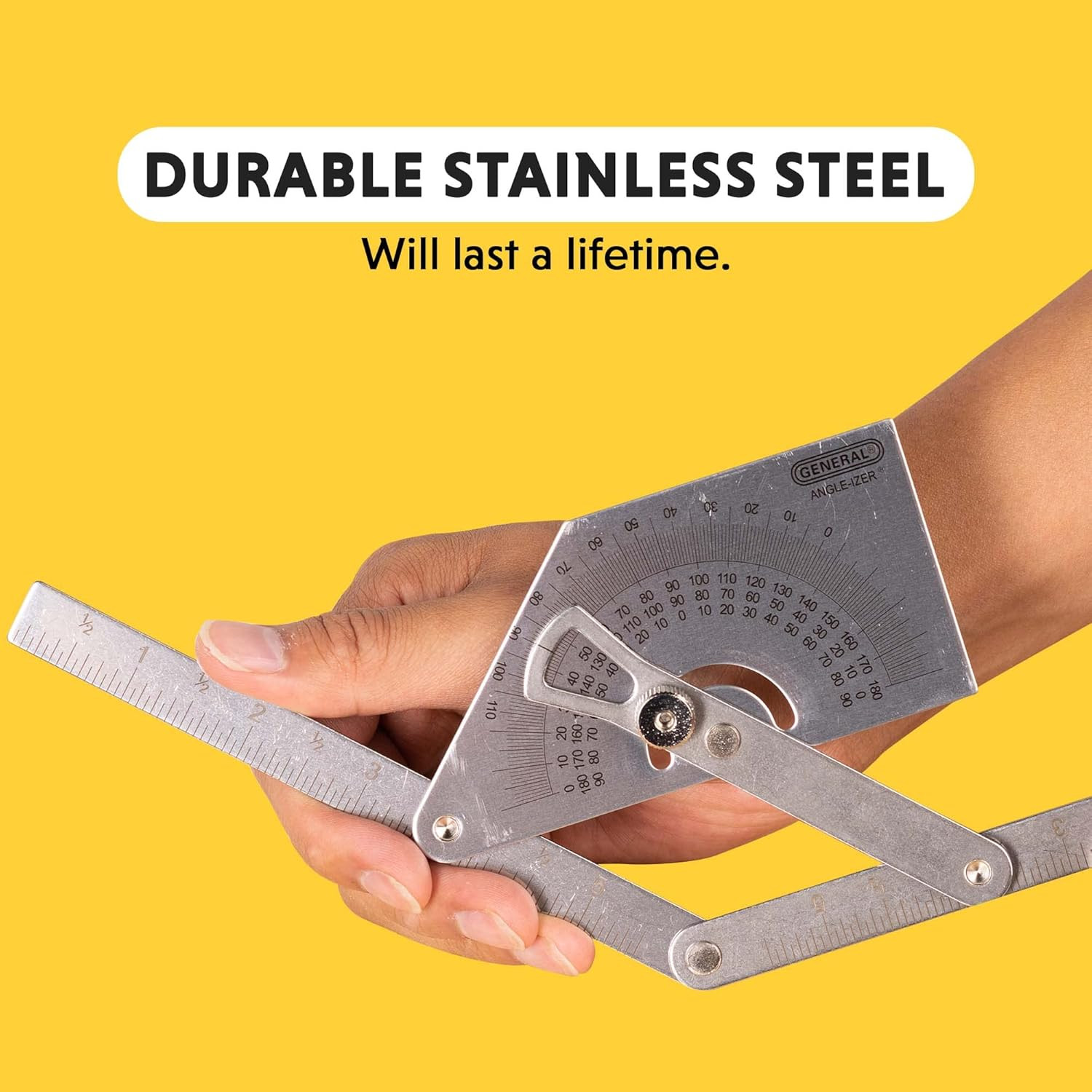 Protractor and Angle Finder #39, Stainless Steel, Outside