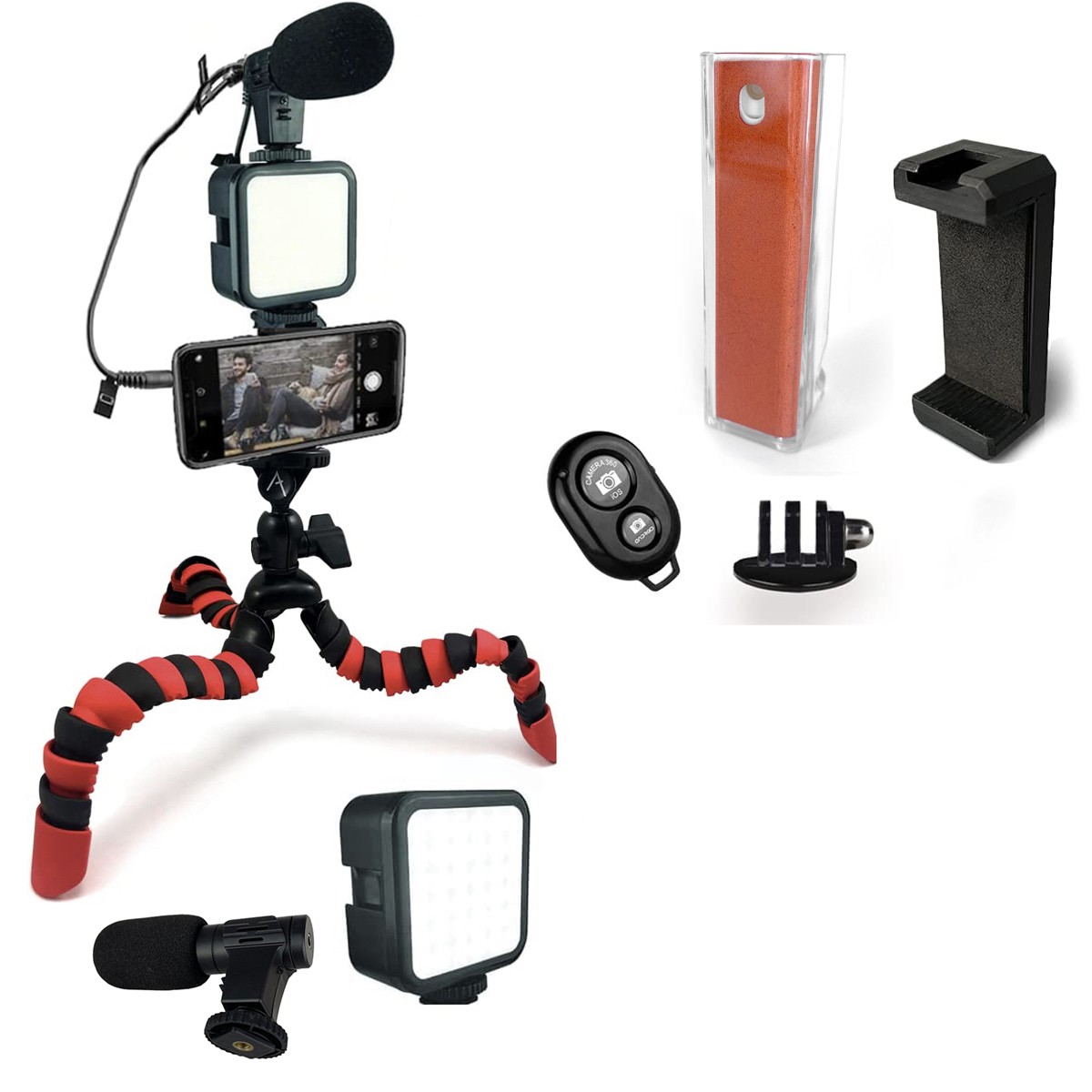 Flexible Tripod Deluxe Vlogging Kit for iPhone, Android For TikTok and YouTube