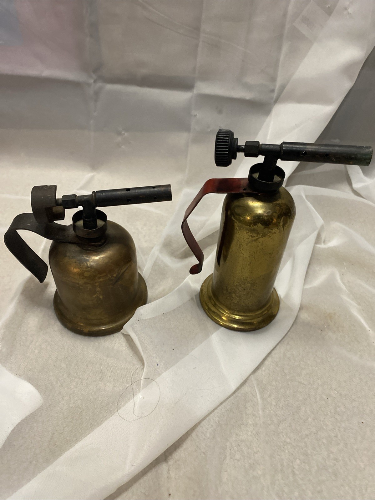 LOT 2 Antique Blowtorches  Brass Vintage Torch Steampunk VTG