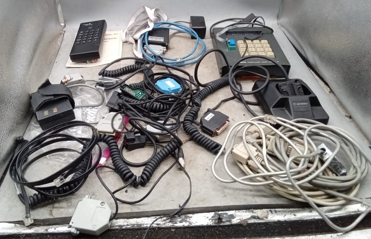 4 Vintage Radio Programming Interfaces  w/programming cable, MAXON , JOHNSON,