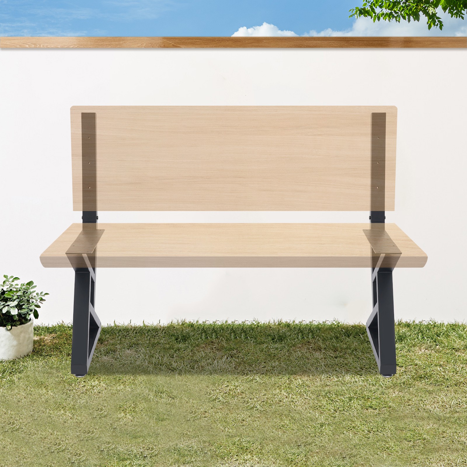 16 Inch Bench Legs Black 2PCS Bench Legs Black Metal Chair Base Legs Black