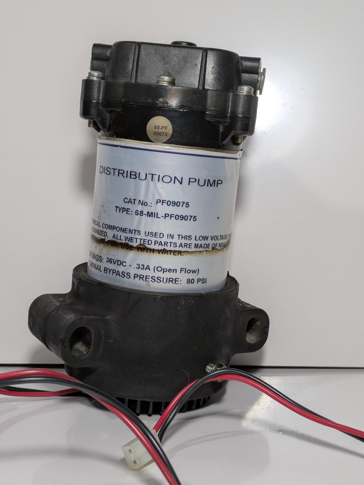 Millipore PF09075 Distribution Pump 68-MIL-PF09075 36VDC 80PSI