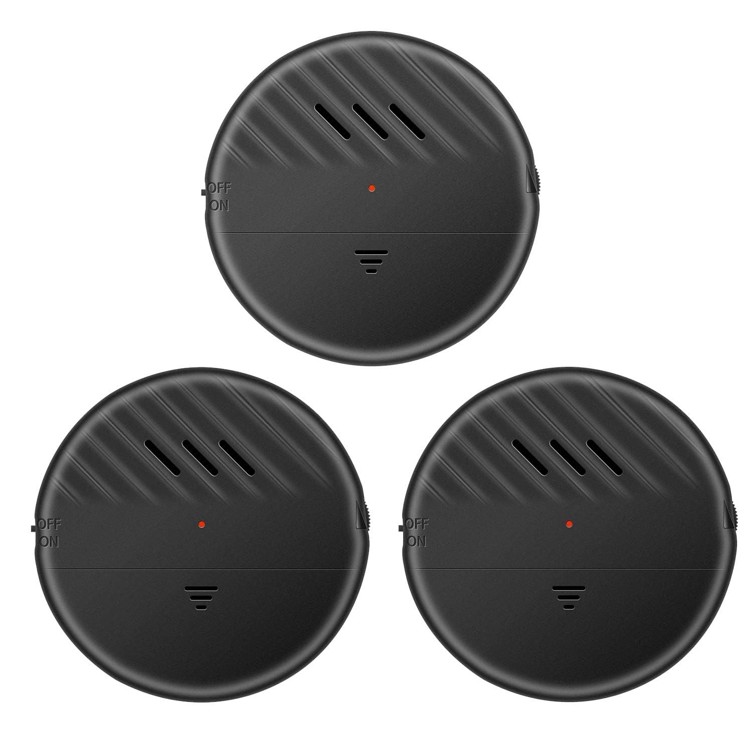 EverNary Window Vibration Alarm,3Pack 125dB Loud 2.8*2.8*0.35 inches, Black