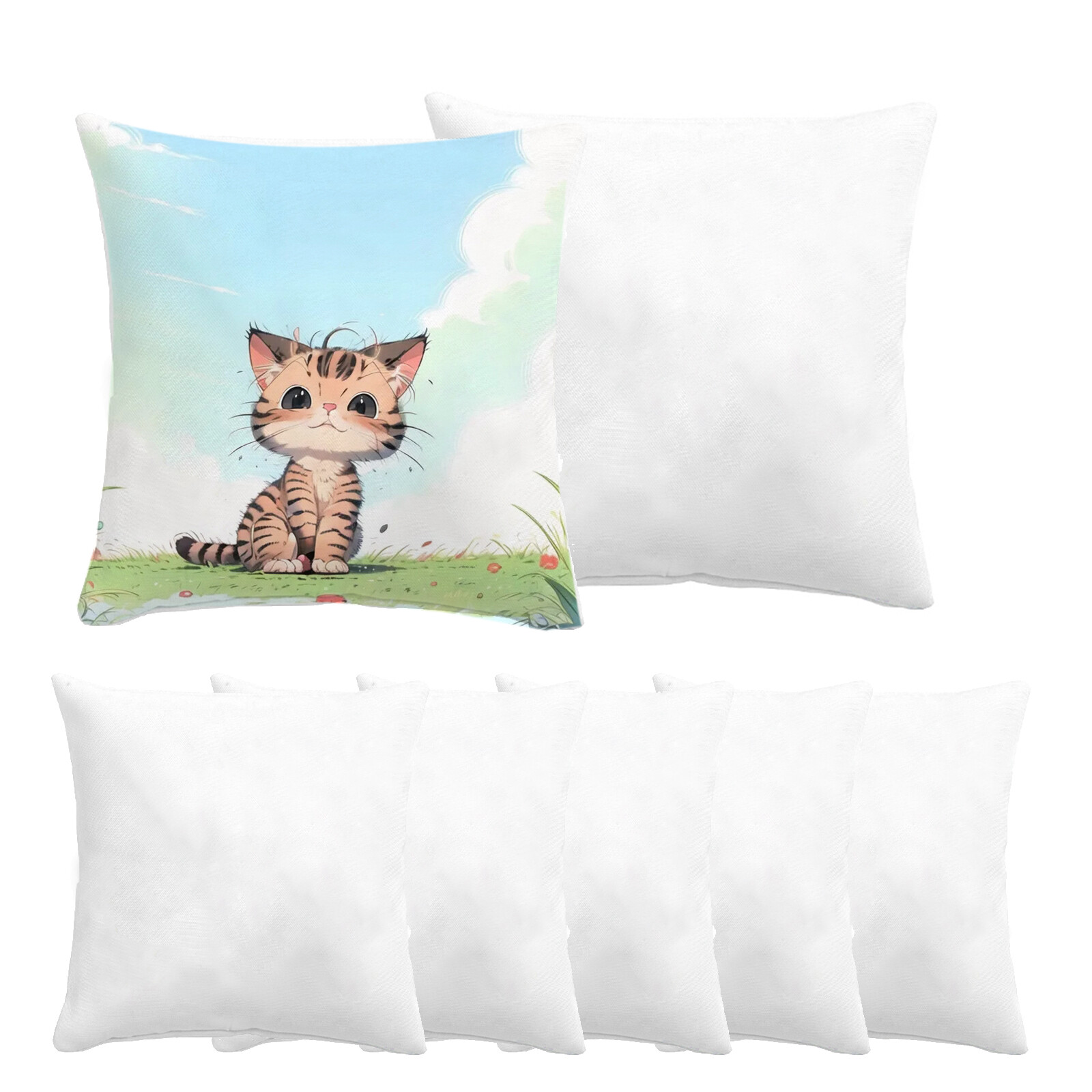 CALCA 10 Pack 15.75" x 15.75" 3D Sublimation Pillow Case Blanks with Zippers