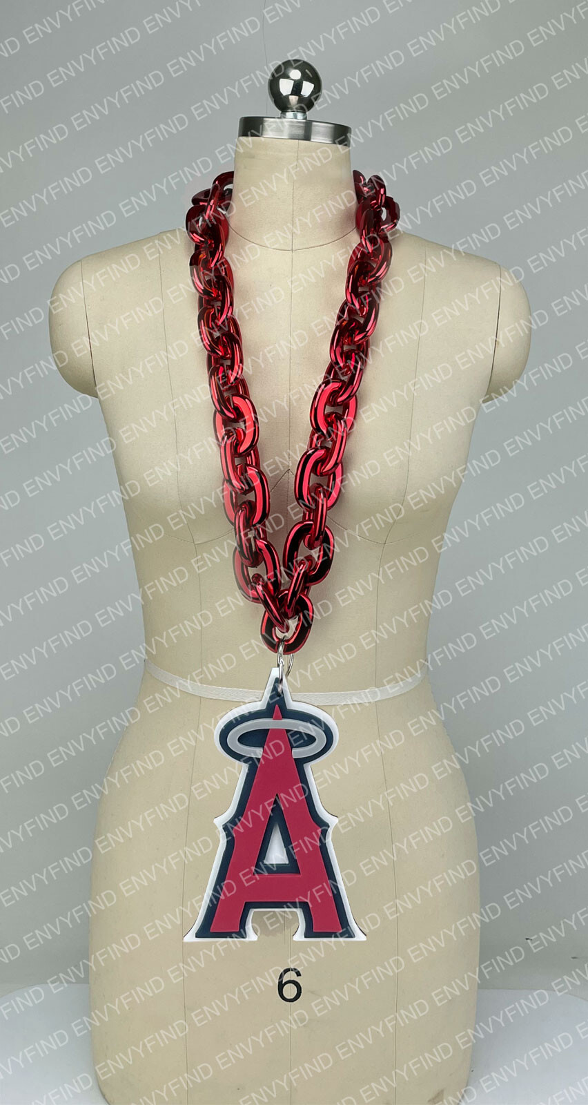 New MLB LOS ANGELES ANGELS RED Jumbo Big Fan Chain Necklace Foam MI USA