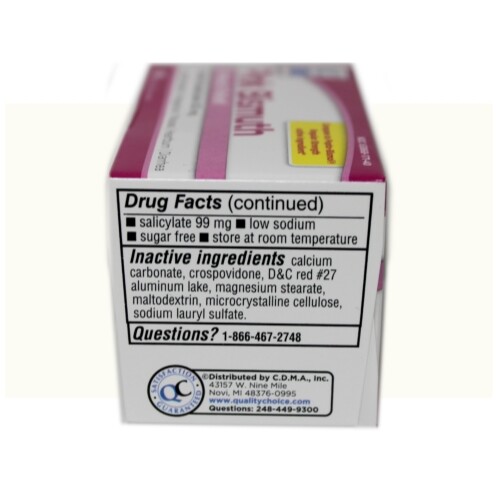 Quality Choice Pink Bismuth Caplets 40 Count Each