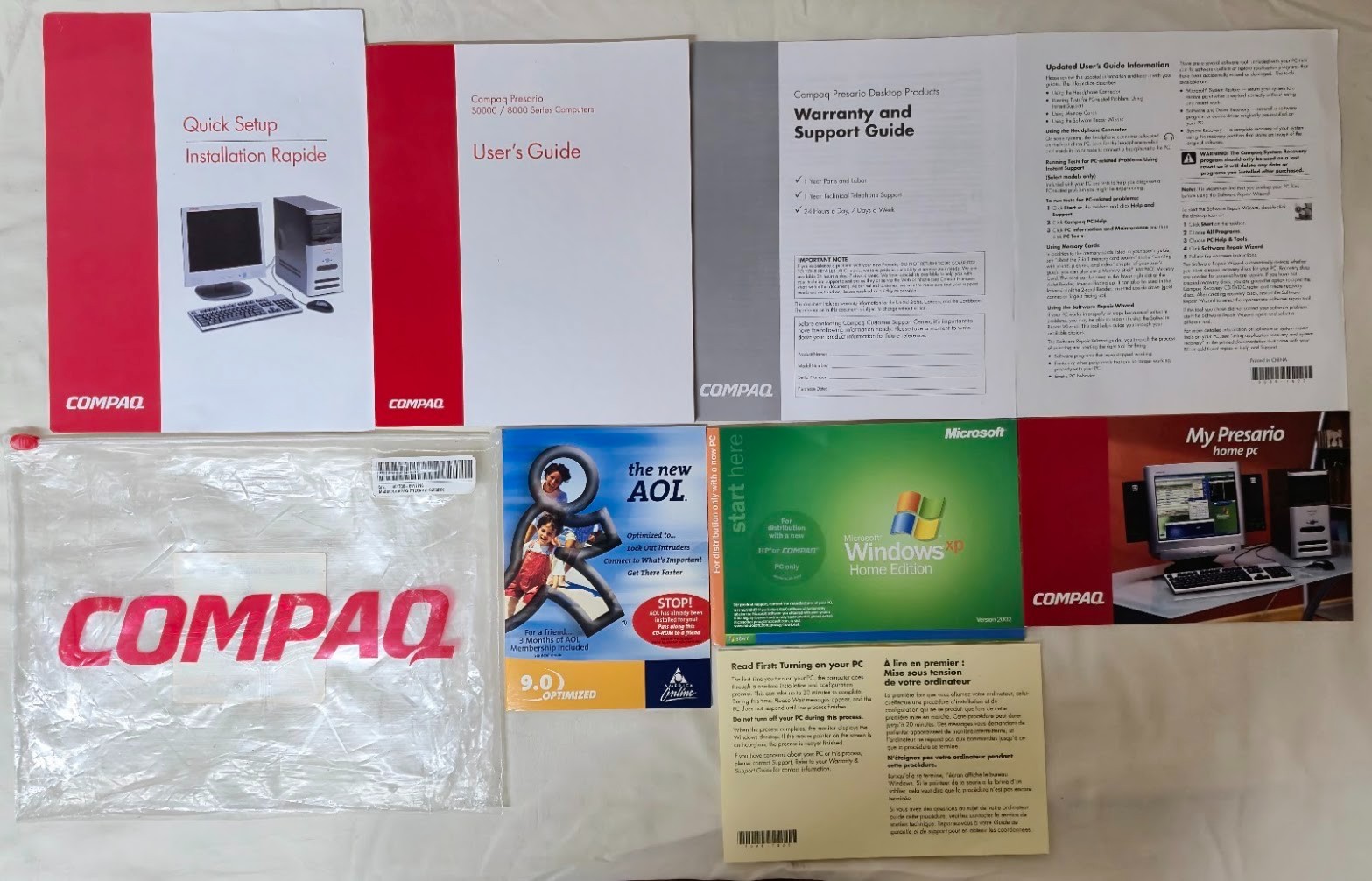 Compaq Presario S6000NX Windows XP Home Manuals & Docs OEM Bag Vintage Retro PC